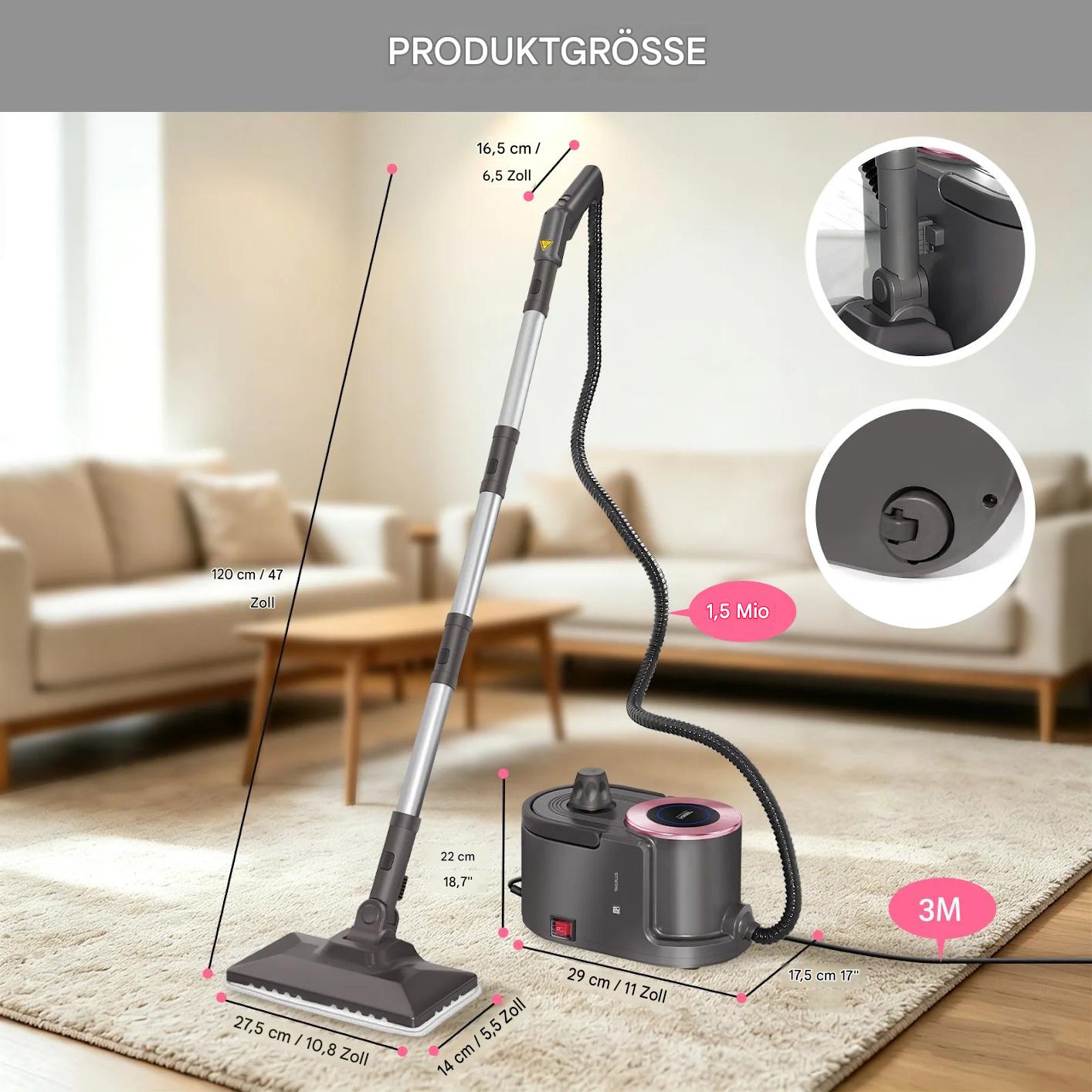 Vielseitiger grauer Dampfreiniger