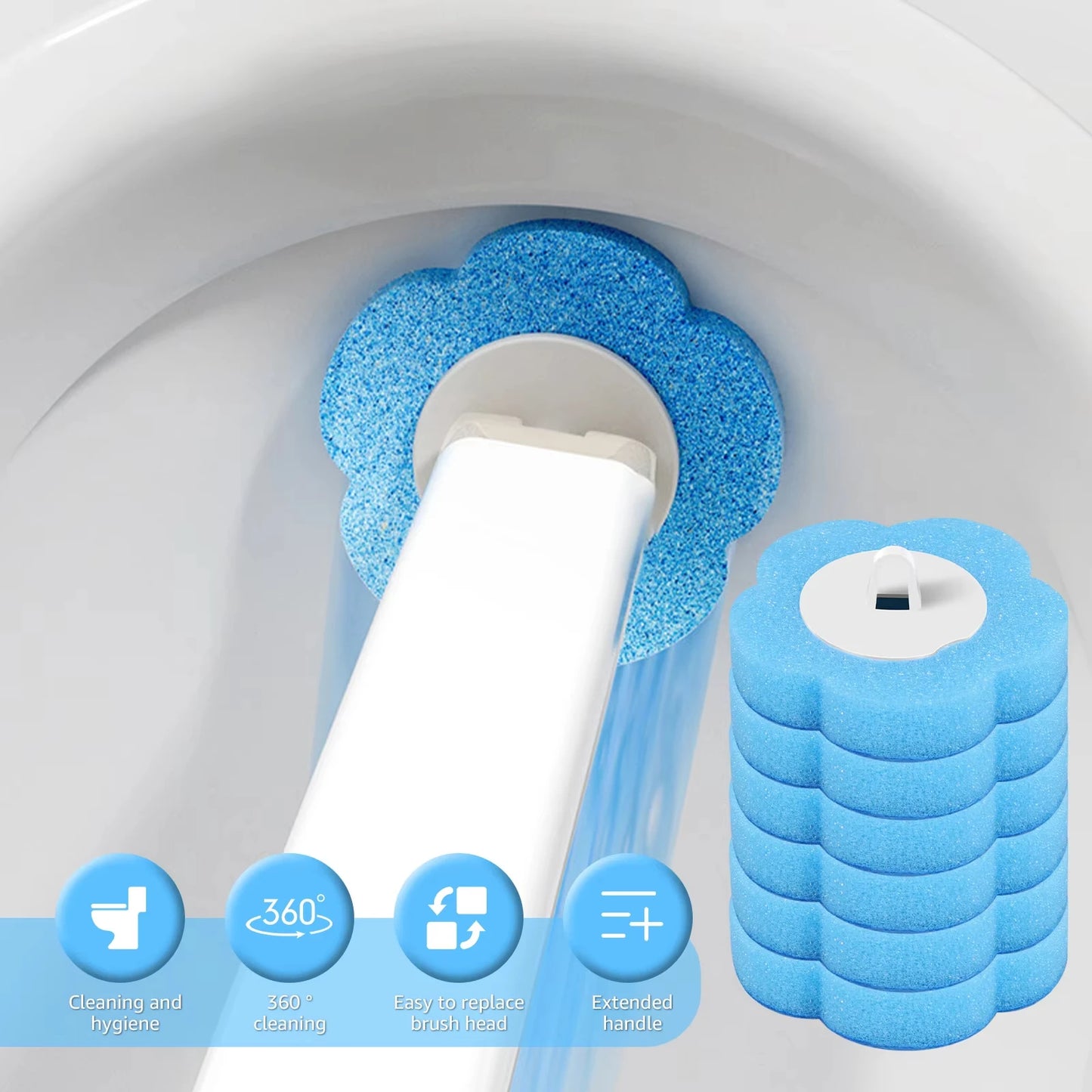 Toilettenbürsten-Set mit Einweg-Ersatzköpfen
